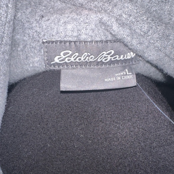 Eddie Bauer Double Brushed Chamois Shirt Mens Large Gray Button Up NWT - Picture 5 of 6